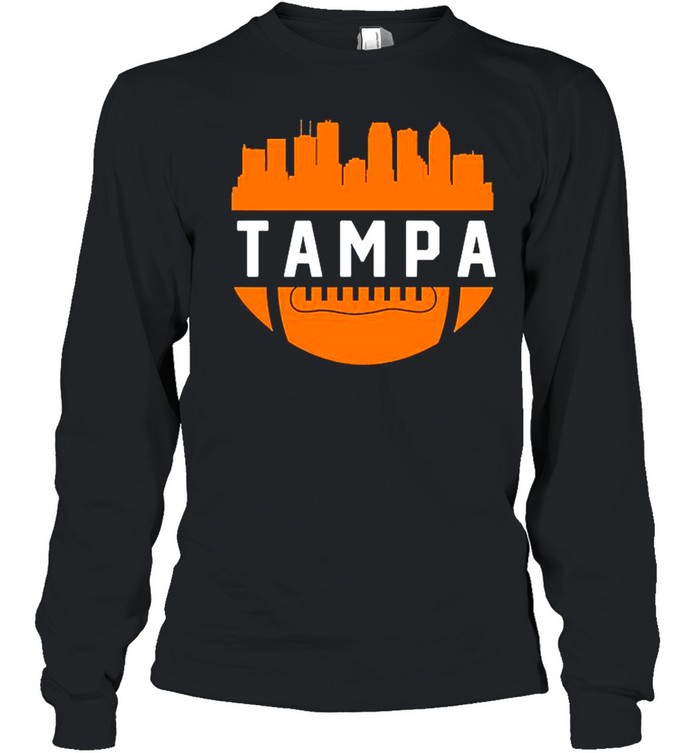 Vintage Tampa Bay Football City Skyline shirt Long Sleeved T-shirt