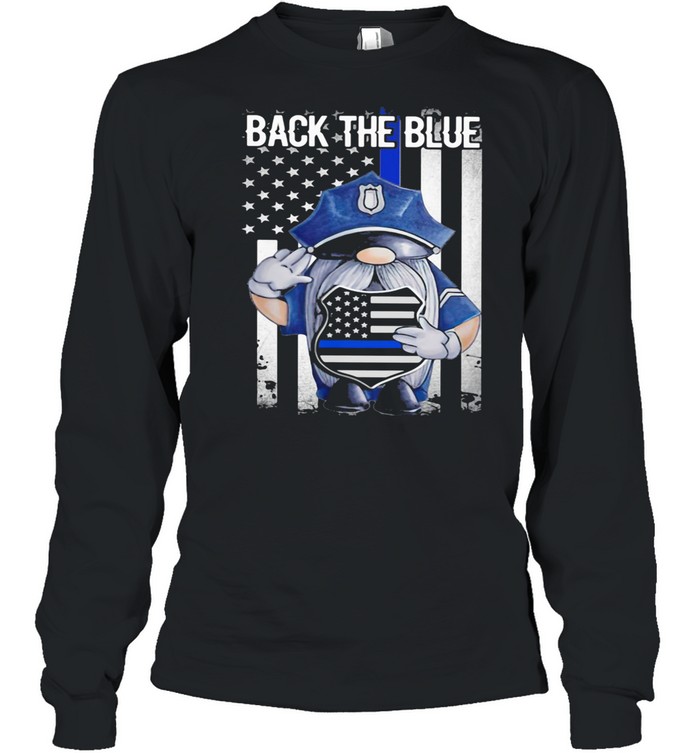 Back The Blue Drawf American Flag shirt Long Sleeved T-shirt