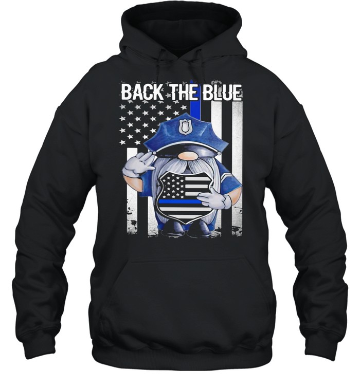 Back The Blue Drawf American Flag shirt Unisex Hoodie