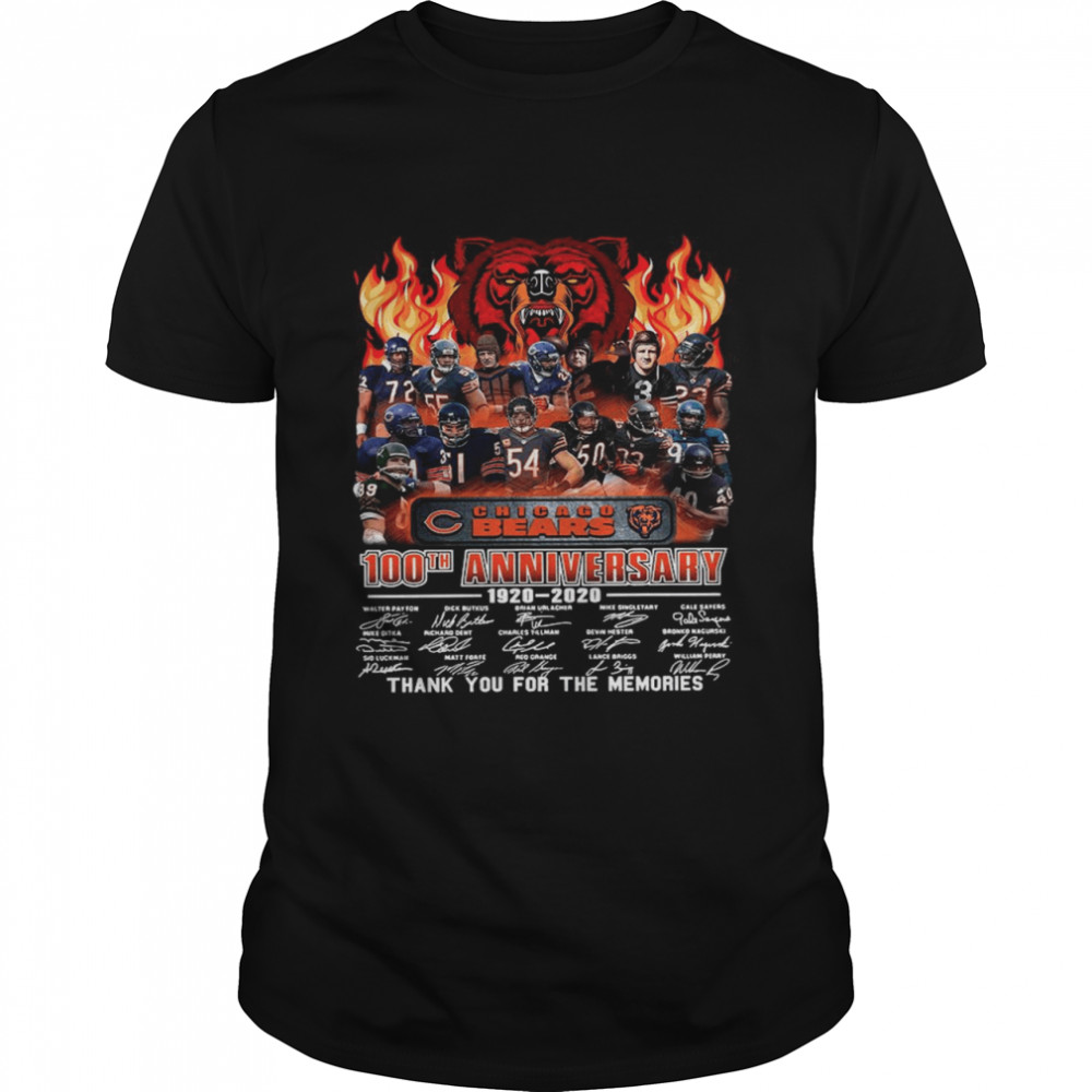 Chicago Bears 100th Anniversary 1920 2020 Thank You For The Memories Signatures shirt