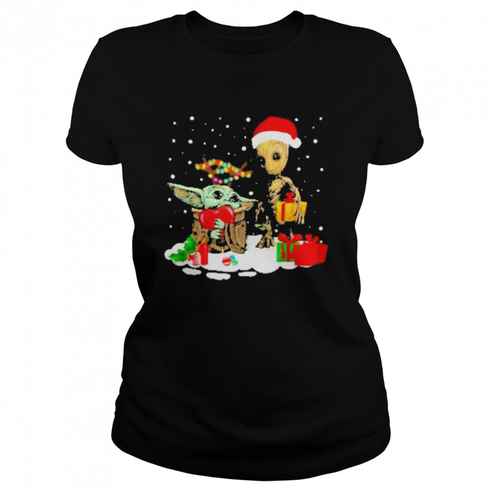 Download Baby yoda and santa groot christmas shirt - Trend T Shirt ...