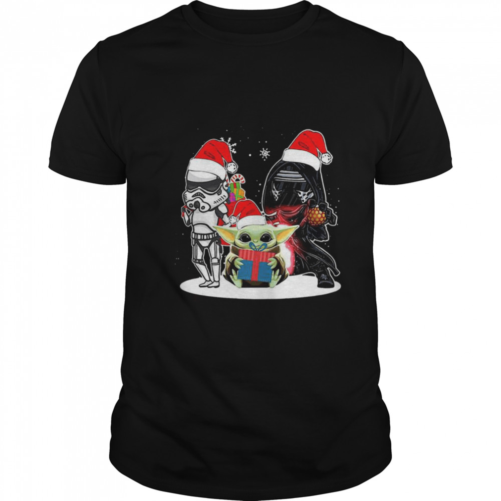 Baby Yoda And Darth Vader Stormtrooper Merry Christmas shirt