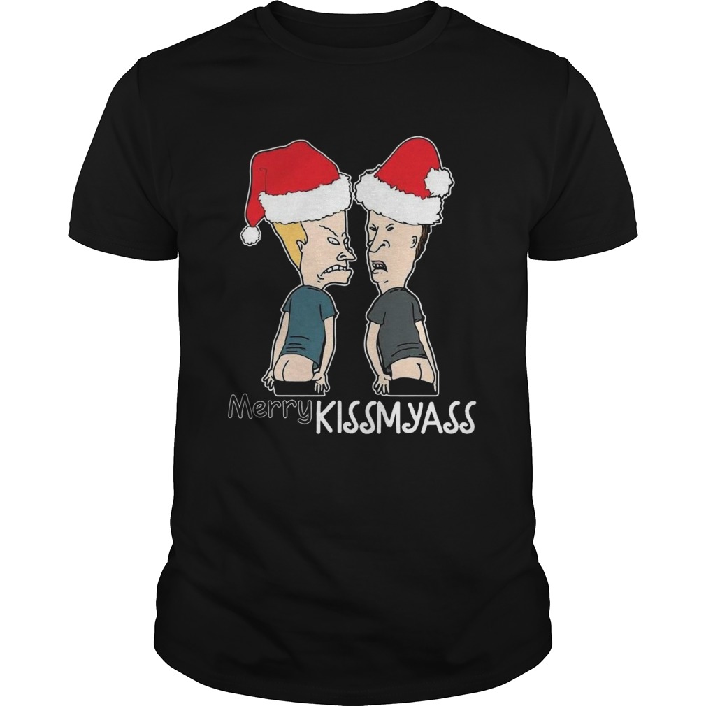 Christmas Cartoon Characters Naughty Merry kiss Ass shirt