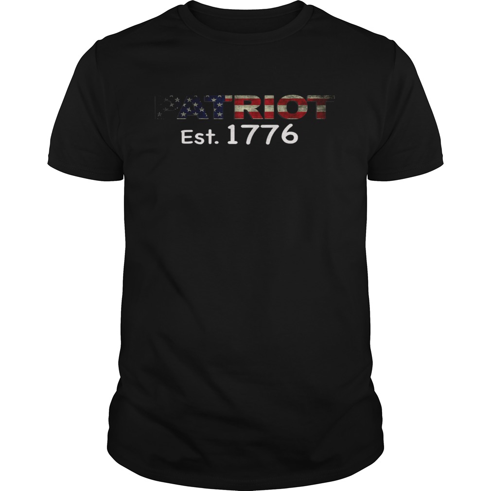 Patriot american pride est 1776 american flag shirt Classic Men's