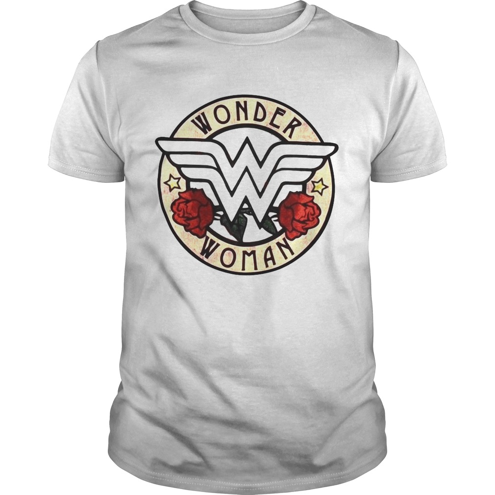 Wonder Woman Cold Shoulder Rose Logo Raglan shirts