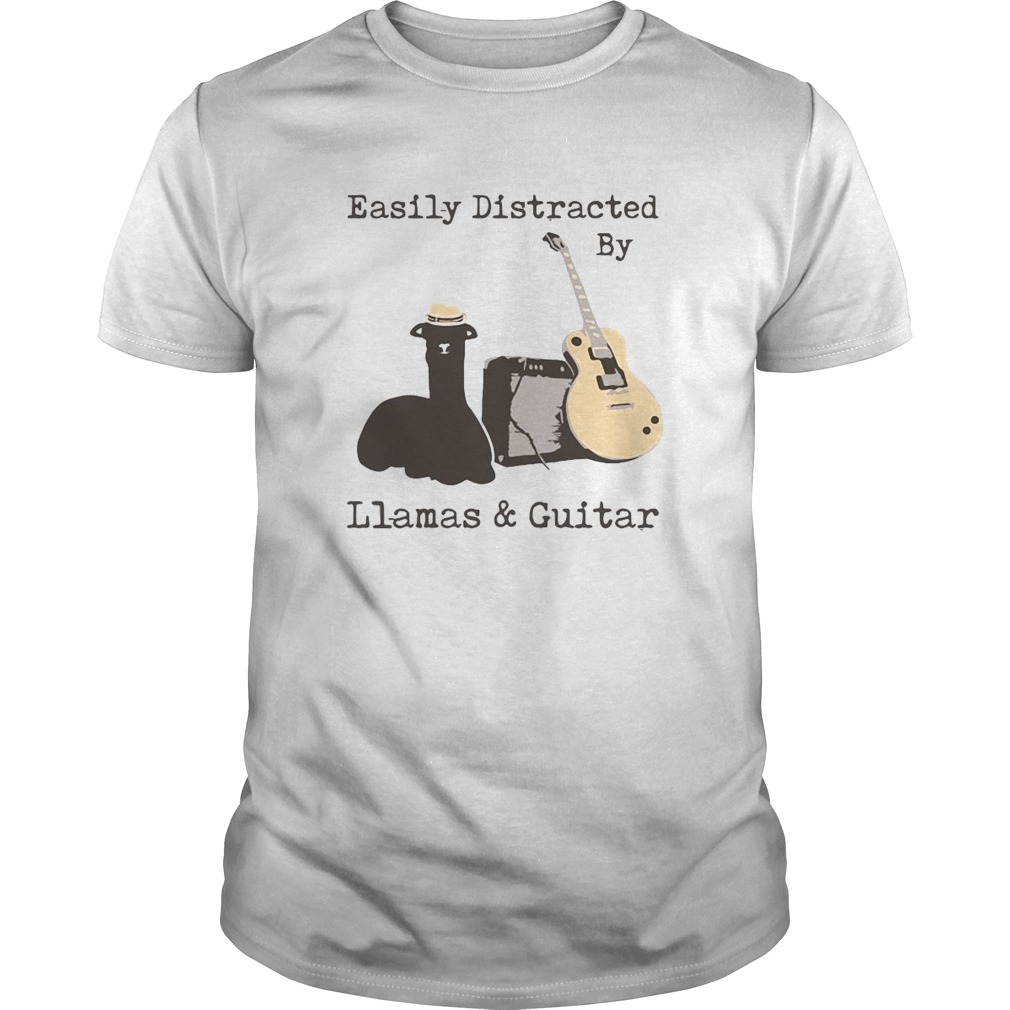Easilys Distracteds Bys Wines Llamass Ands Guitars shirts