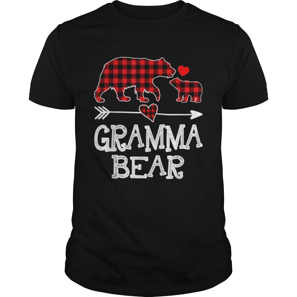 Gramma Bear Christmas Pajama Red Plaid Buffalo shirts