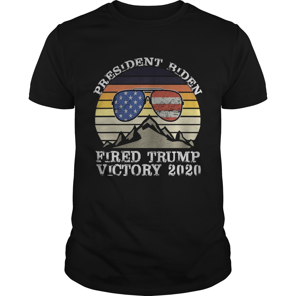 Presidents Bidens Fireds Trumps Victorys 2020s Americans Sunglassess Flags Vintages shirts