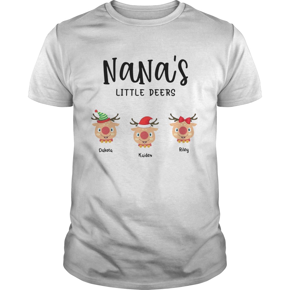 Nanas Little Deers Customized Grandkid Christmas Deers Gift For Nana Christmas shirt