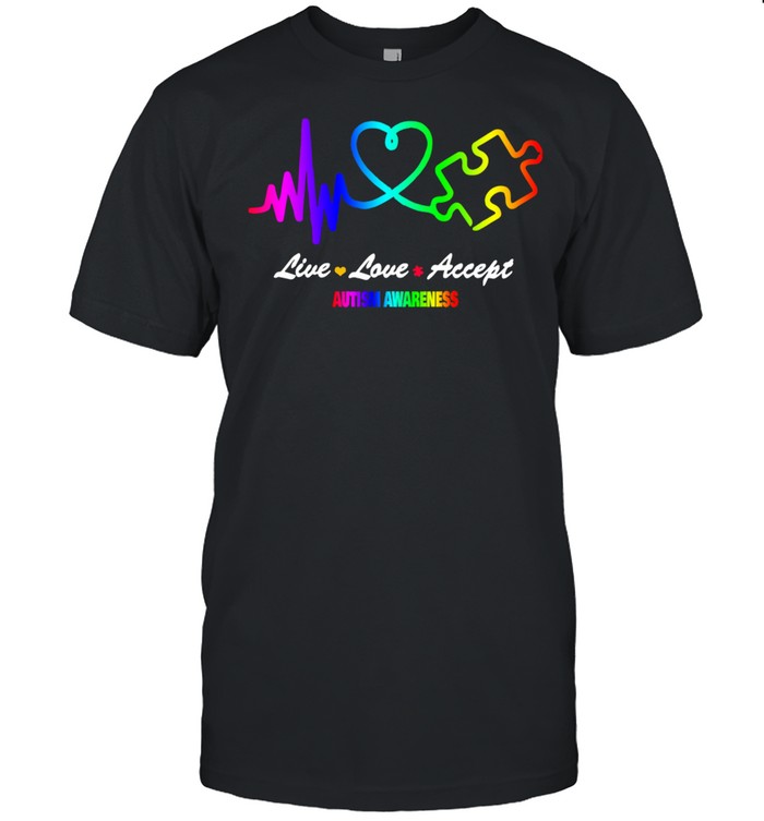 Live Love Accept Autism Awareness shirt Classic Men's T-shirt