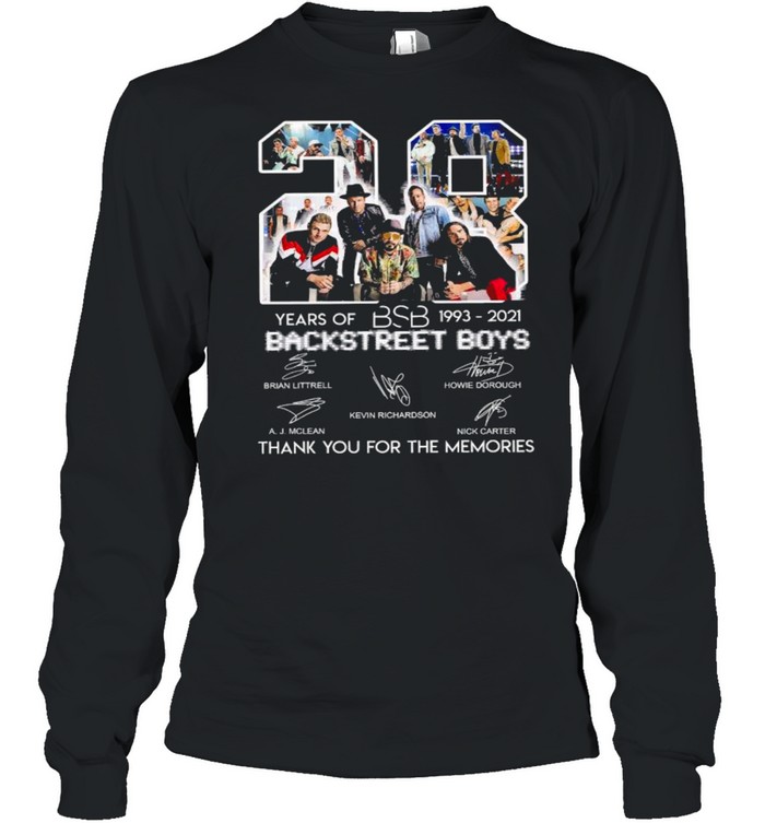 28 Years Of BSB 1993 2021 Backstreet Boys Thank You For The Memories Long Sleeved T-shirt