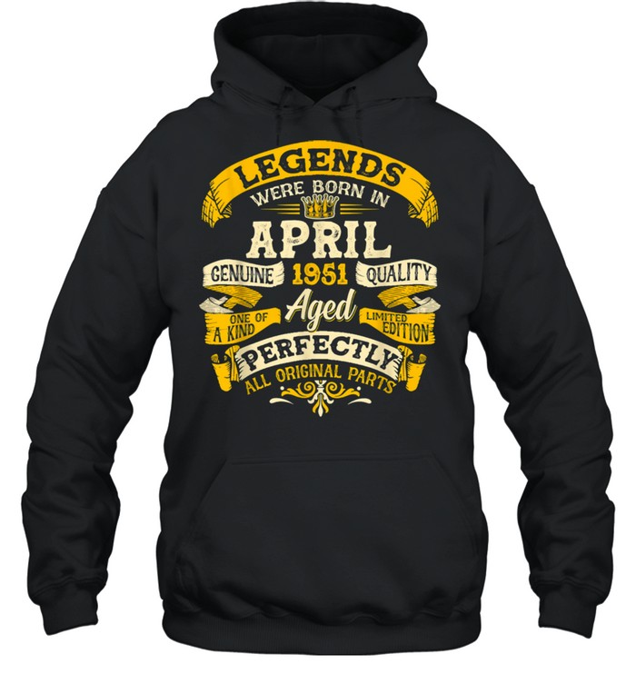 Retro Vintage April 1951 70th Birthday For 70 Years Old shirt Unisex Hoodie