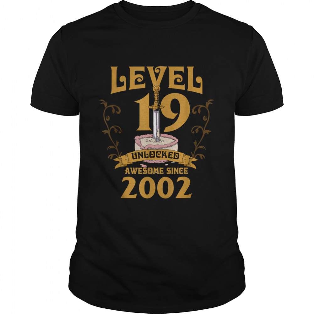 Level 19 Unlocked Gamer Age 19 2002 Birthday Age 19 Bday shirts