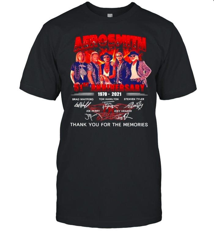 Aerosmith 51st Anniversary 1970 2021 Thank You For The Memories Signatures Shirts