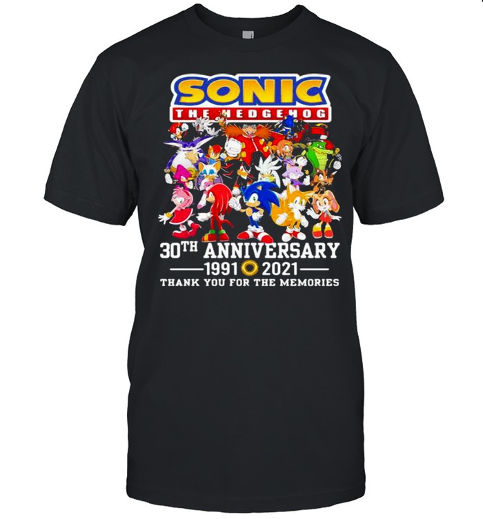 Sonic The Hedgehog 30th Anniversary 1991 2021 Thank You For The Memories Shirts