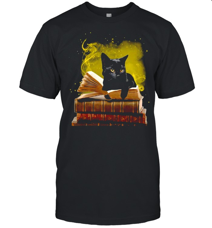 Black Cat With A Law Book T-shirt