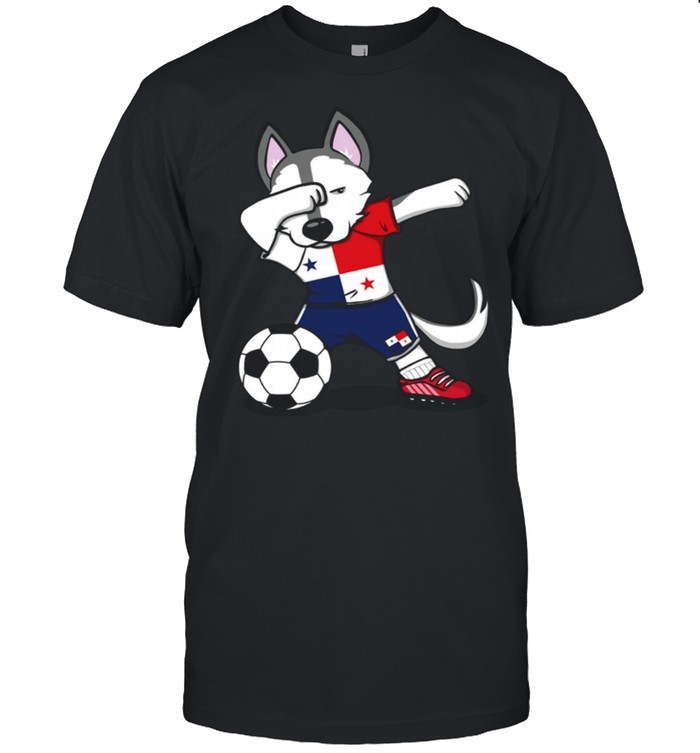 Dabbing Husky Dog Panama Football Panamanian Flag Soccer shirt Classic Men's T-shirt