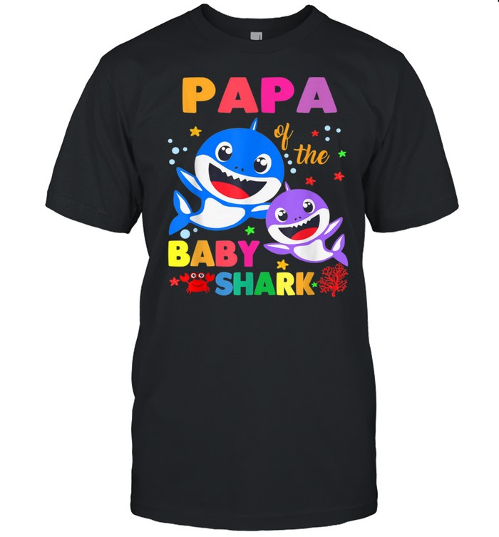 Papa Of The Baby Shark Birthday Papa Shark shirt Classic Men's T-shirt