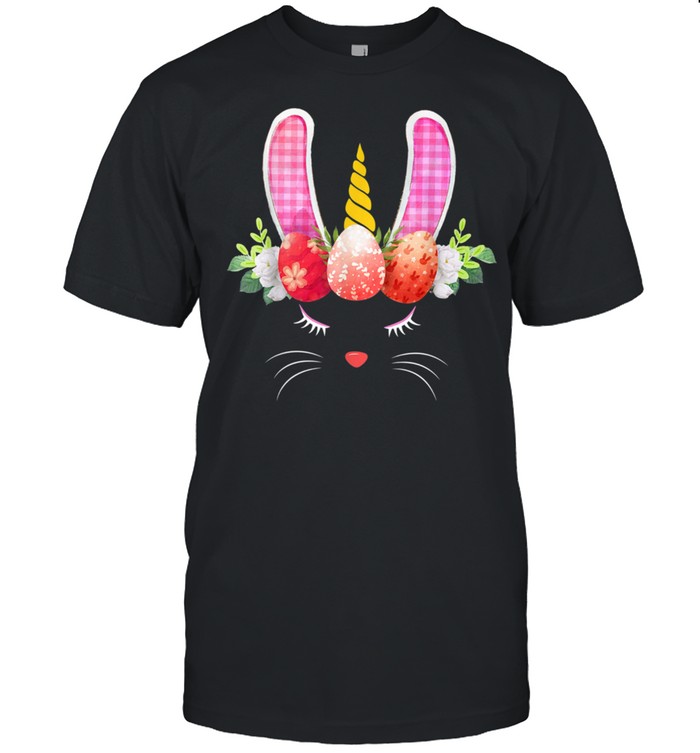 Unicorn Face Bunny Eggs Hunting Happy Easters Girl shirts