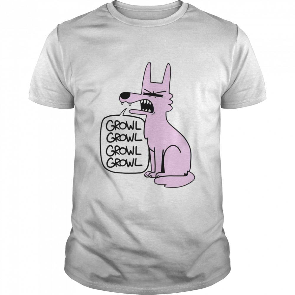 Ac Stuart Pink Wolf Growl Growl T-shirts