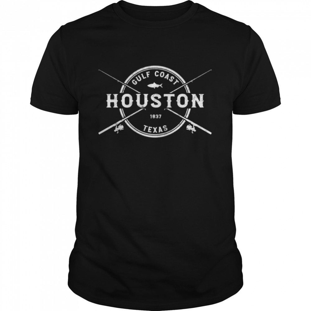 Houston TX Vintage Crossed Fishing Rods shirt Classic Men's T-shirt