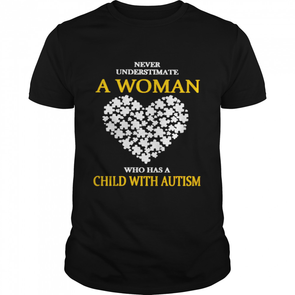 Never Underestimate A Woman Who Has A Child With Autism Shirts