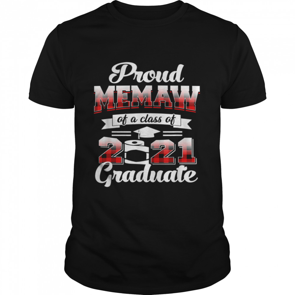 Proud Memaw Of A 2021 Graduate  Red Plaid shirt Classic Men's T-shirt