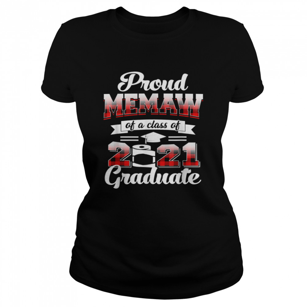 Proud Memaw Of A 2021 Graduate  Red Plaid shirt Classic Women's T-shirt