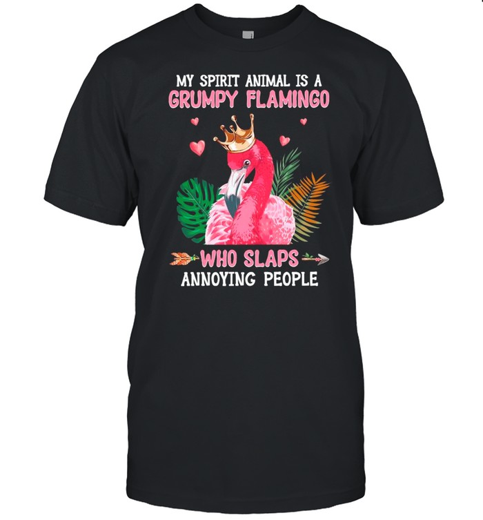 Unicorn My Spirit Animal Is A Grumpy Flamingo Who Slaps Annoying People shirt Classic Men's T-shirt