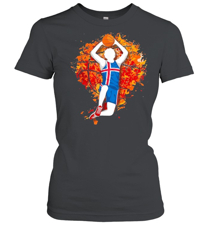 Icelandic National Flag Iceland Basketball Mid Air Slam Dunk New shirt Classic Women's T-shirt