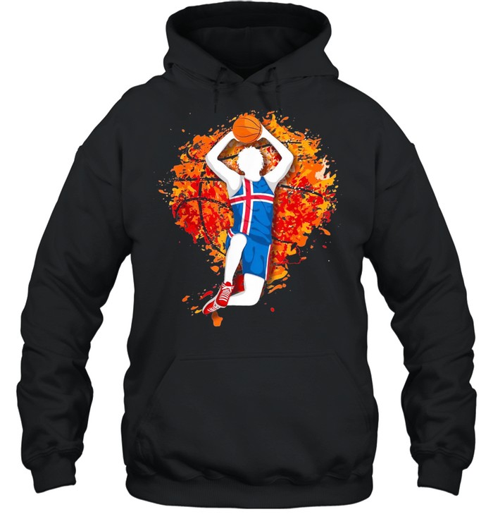 Icelandic National Flag Iceland Basketball Mid Air Slam Dunk New shirt Unisex Hoodie