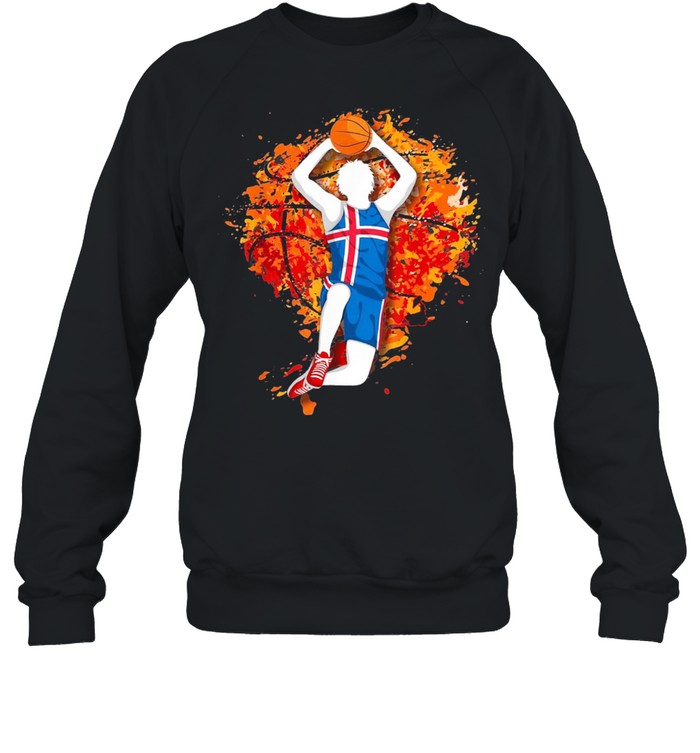 Icelandic National Flag Iceland Basketball Mid Air Slam Dunk New shirt Unisex Sweatshirt