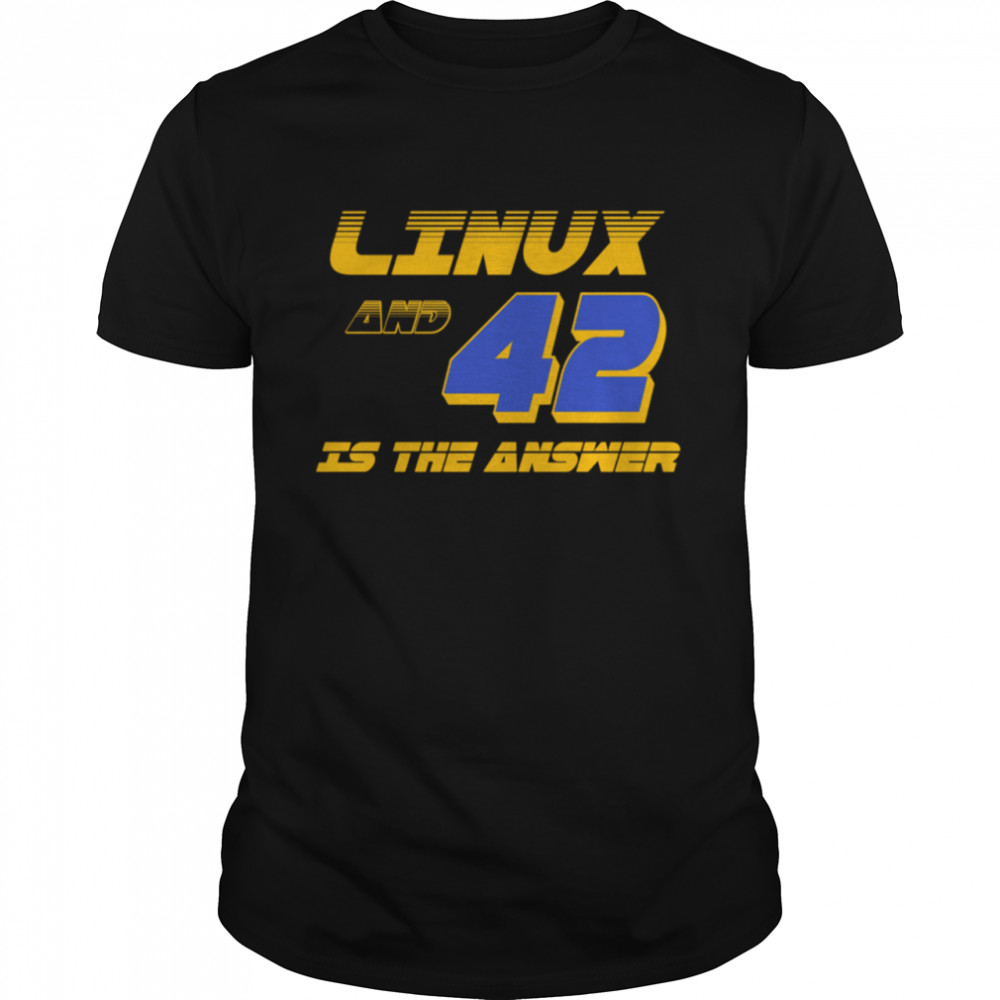 Linux and 42 is the Answer Linux Computer Humor  Classic Men's T-shirt