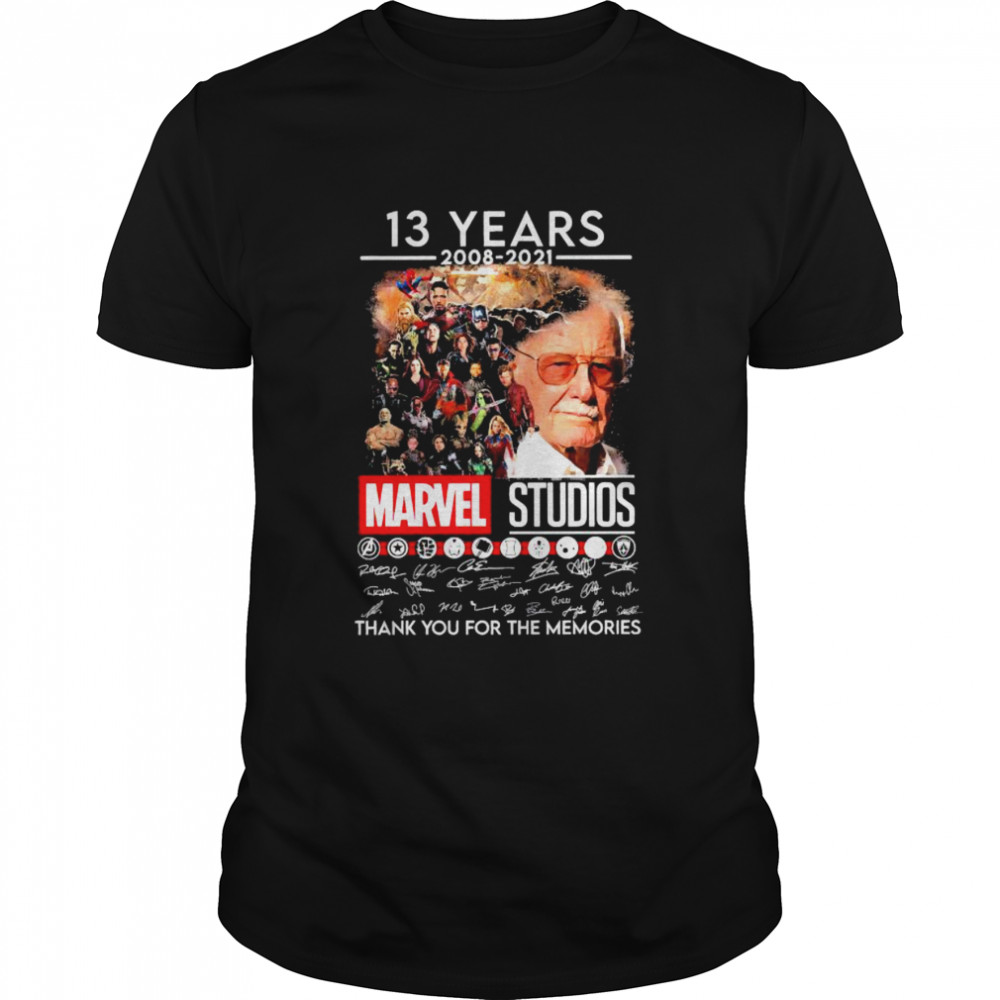 13 Years 2008 2021 Marvel Studios Thank You For The Memories Signatures Shirts
