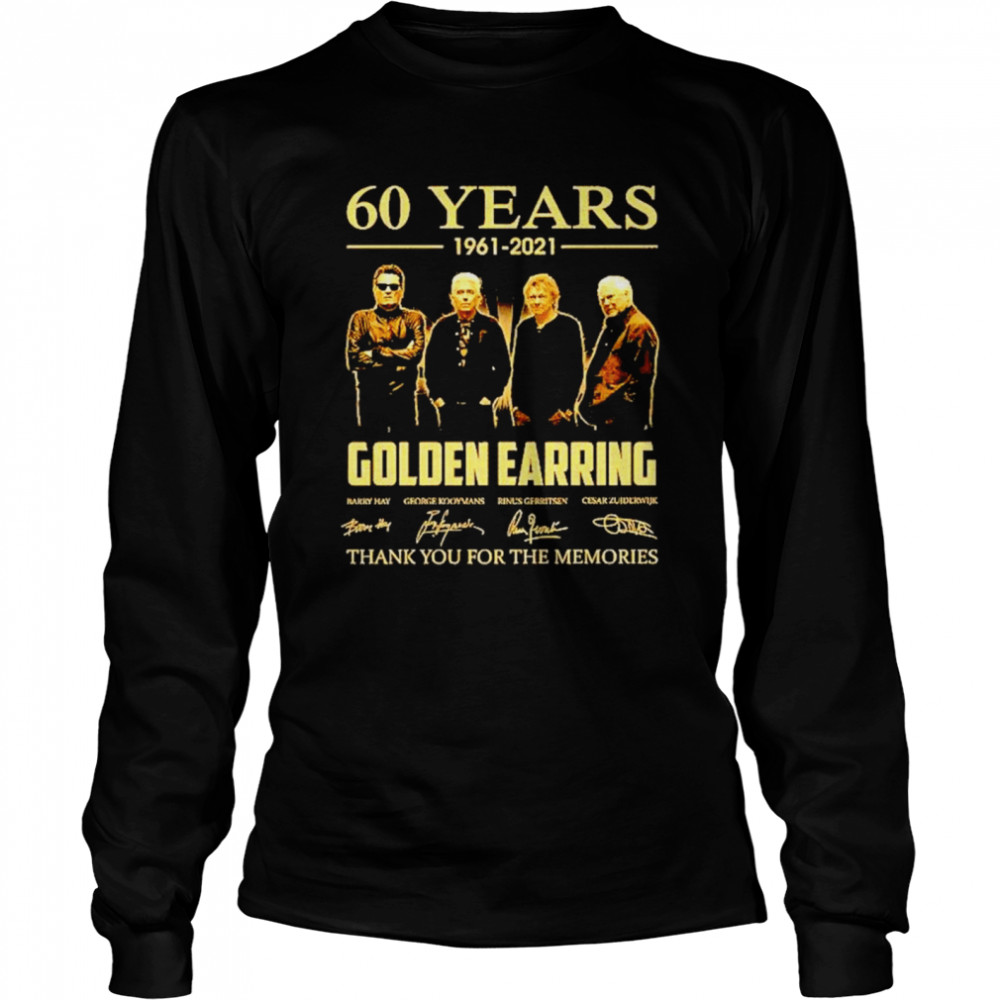 60 Years 1961 2021 Golden Earring thank you for the memories signatures shirt Long Sleeved T-shirt