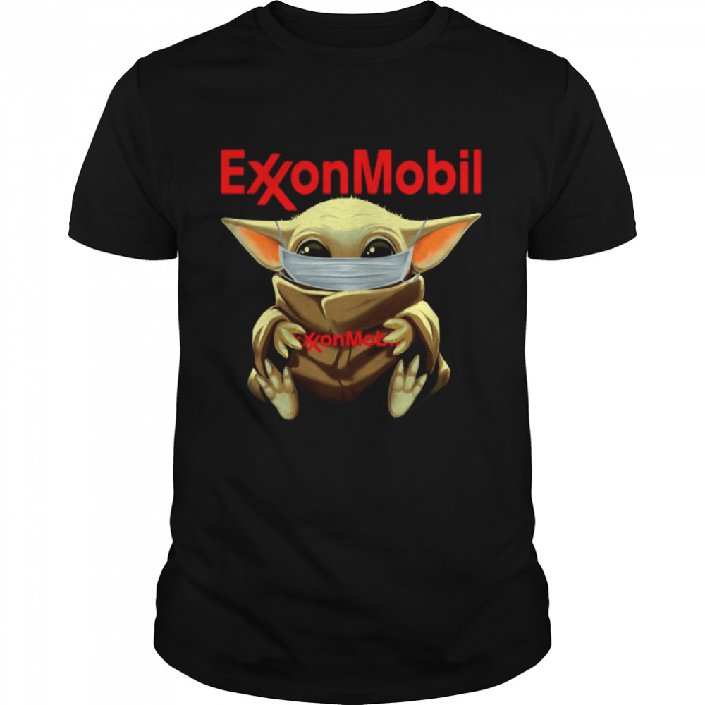 Baby Yoda Face Mask Hug Exxon Mobil I Can’t Stay At Home Shirt