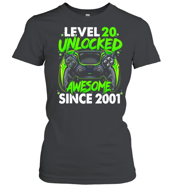 Level 20 Unlocked Awesome Since 2001 20th Birthday Gaming shirt Classic Women's T-shirt