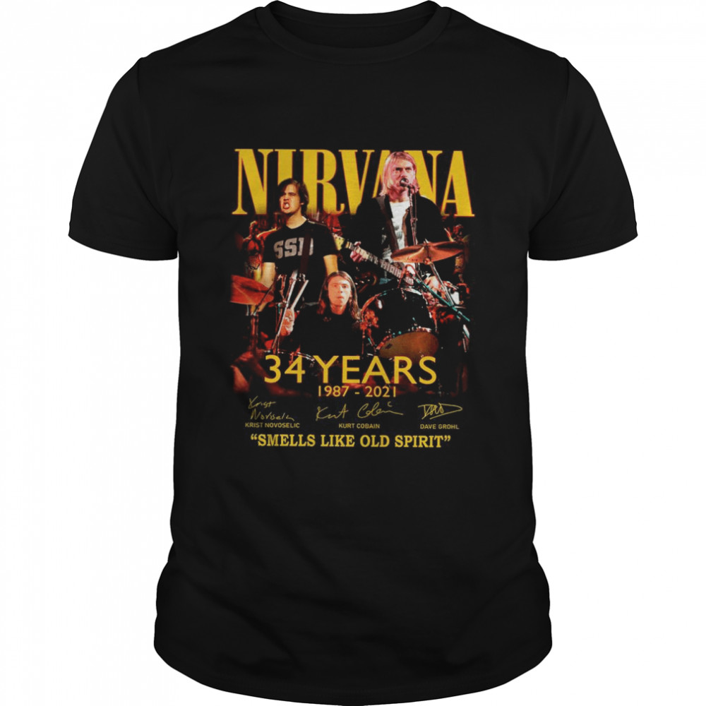 Nirvanas 34s Yearss 1987s 2021s Smellss Likes Olds Spirits Signaturess Shirts