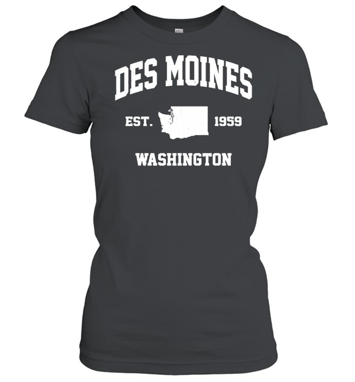 Des Moines Washington WA vintage state Athletic style shirt Classic Women's T-shirt