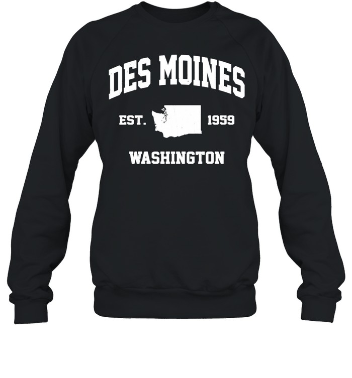 Des Moines Washington WA vintage state Athletic style shirt Unisex Sweatshirt
