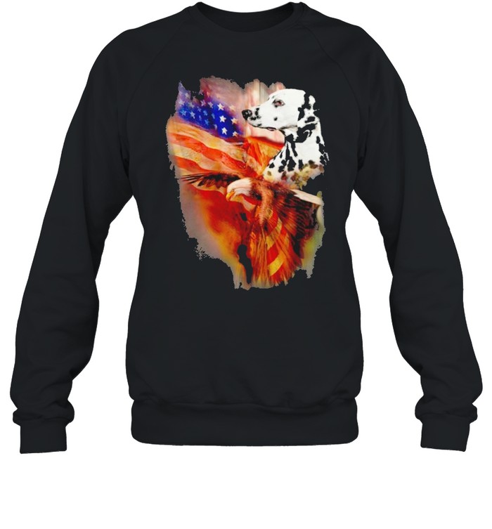 Eagle Dalmatian American Wings Happy 4th Of July Unisex Sweatshirt