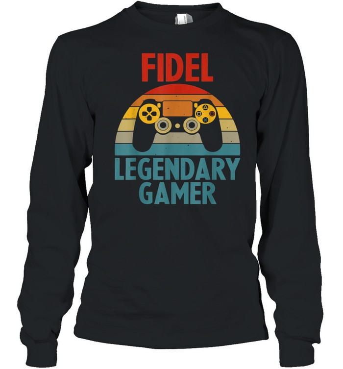 FIDEL Name Personalized Gaming Geek Birthday shirt Long Sleeved T-shirt