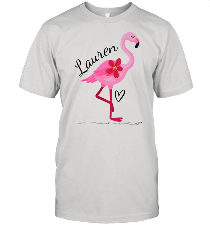 Lauren Personalized Pink Flamingo Shirts