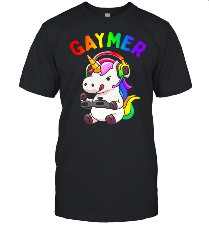 Gaymer Gay Pride Flag LGBT Gamer LGBTQ Gaming Unicorn Shirts