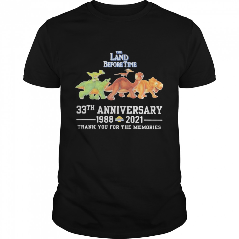 The Land Before Time 33th Anniversary 1988 2021 Thank You For The Memories  Classic Men's T-shirt