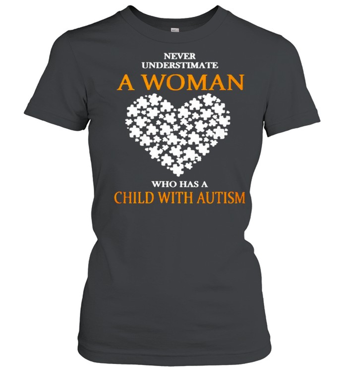 Never underestimate a woman who has a child with Autism shirt Classic Women's T-shirt