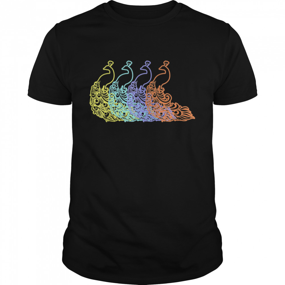 Peacock Retro Animal Shirts