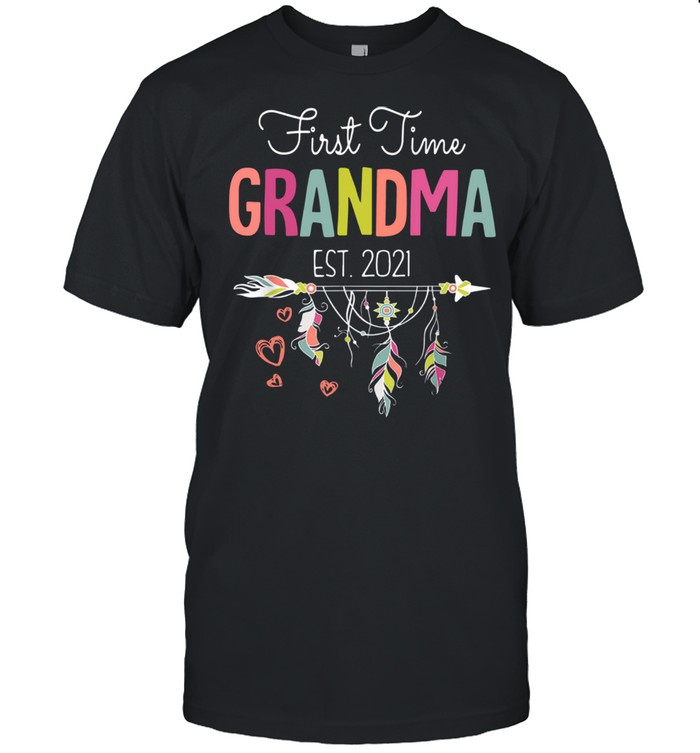 First Time Grandma Est 2021 Hippie Flower Classic shirt Classic Men's T-shirt