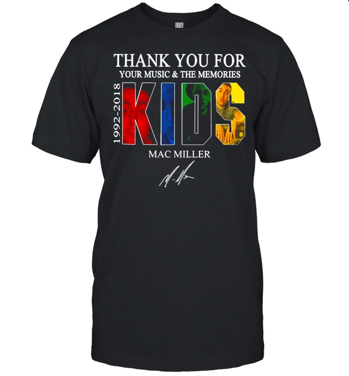 Thank You For Your Music And The Memories 1922 2018 Kids Mac Miller Signature shirt Classic Men's T-shirt