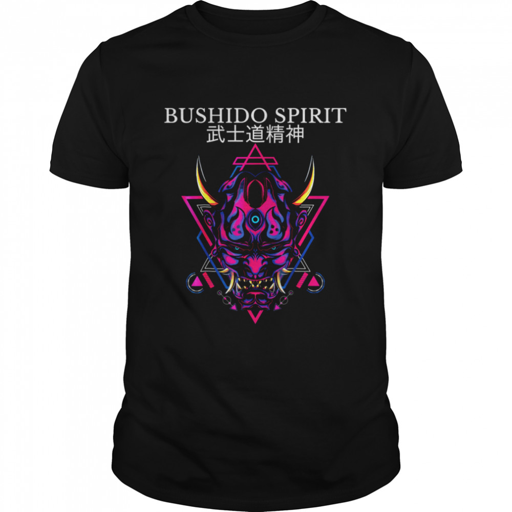 Bushido Spirit Samurai Dsämon Oni Akuma Maske Japanisch Langarmshirt shirts